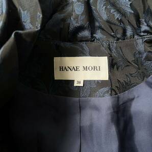 美品 HANAE MORI ハナエモリ テーラードジャケット シルク混み 総柄 花柄 セレモニー オンオフ兼用 アウター ブルゾン レディースの画像5