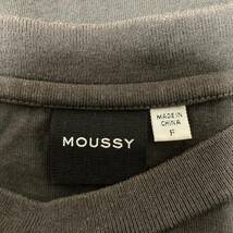 MOUSSY モッシー プリントTシャツ ダークグレー バックプリント カジュアル 半袖 黒 Tシャツ 古着 ブラック クルーネック フリーサイズ_画像8