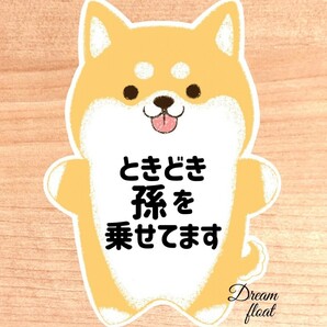 ときどき孫を乗せてます 【わんこ茶柴】 マグネット シール 吸盤