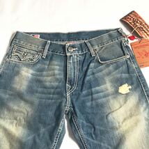 未使用/TRUE RELIGION/RICKY GENERAL LEE/MADE IN U.S.A./MJHV43Y40/55 COWBOY DESTROYED/100%COTTON/34/トゥルーレリジョン/デニムパンツ_画像2