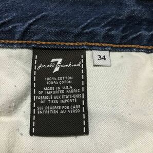7 For All Mankind/Made in USA/Slimmy/Straight Jeans/W34/セブンフォーオールマンカインド/スライミー/デニムパンツ/ダメージ/スキニーの画像3
