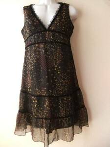  Olive des Olive * small floral print black. chiffon tia-do One-piece 