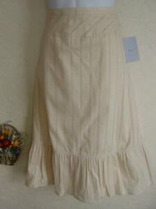  new goods W65~69 ivory race ko ton long flared skirt 