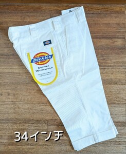 難あり！ディッキーズ Dickies ハーフ ワーク パンツ 白 34インチ ◆メンズ ボトムス◆未使用品