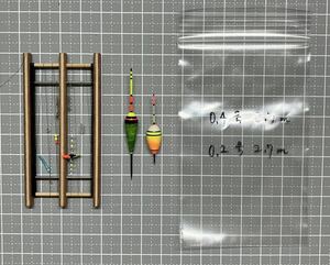 タナゴ仕掛け　0.4号&0.2号　浮子　プロペラ　シモリ　ハリス止　仕掛け巻