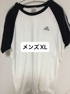 値下げ不可　adidas アディダス 半袖Tシャツ Tシャツ ブラック 古着 トップス ラグラン袖 90s メンズ