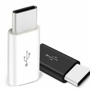 Micro USB → USB Type-C 変換アダプタ 充電 白黒ランダム8個