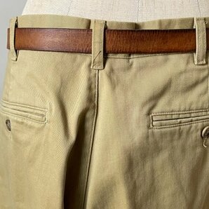 ★【希少 並品 メンズ ドミニカ共和国製】LLBEAN LLビーン(L.L.) コットン100％ 2タック チノ パンツ チノーズ ベージュ系 W33 L30の画像6