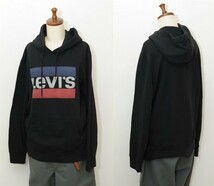 ☆【名品 美品 国内正規品】 Levi's リーバイス ビンテージ ロゴ パーカー プルオーバー スウェット フーディ Mサイズ ブラック系_画像2