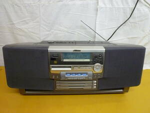 BB574 Victor ビクター CD-MD ポータブル システム RC-MD7 3CD/MD/テープ/FM/AM 通電確認済 /140