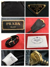 極美品 PRADA 証明書付き 2way ジャガード ブラック ハンドバッグ ショルダーバッグ 斜め掛け プラダ トライアングルプレート_画像10