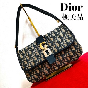 極美品 Dior トロッター キャンバス トートバッグ ハンドバッグ ショルダーバッグ ゴールド 金具 美品 ディオール ChristianDior