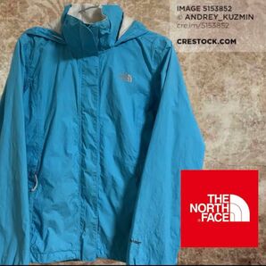 マウンテンパーカー North Face ノースフェイス 古着 Used hyvent 水色