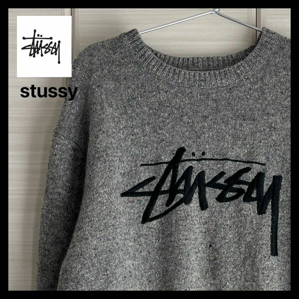 【90s 激レア ゴールドタグ】 stussy ニット グレー L サイズ