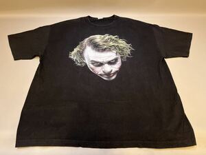 ② 2009年 バットマン ダークナイト ジョーカー ビンテージ Tシャツ XXL 黒 ヒースレジャー ムービー 映画 BATMAN DARK KNIGHT JORKER USA