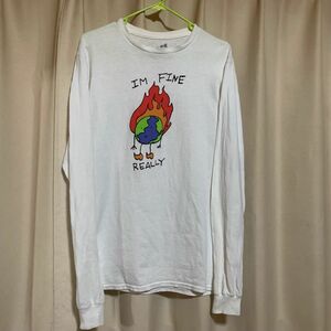 A-Lab 長袖 Tシャツ メンズ 白 アメリカ ブランド ストリート ホワイト 古着 ロンt