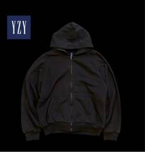 KZ7865★Yeezy / Gap : doubleface wide silhouette zip up sweat hoodie★XL★BLACK イージー ギャップ スウェット パーカー_画像1