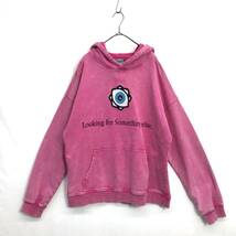 KZ7766★WANNA : L.F.S.E Cotton faded Hoodie★XL★ピンク系 定価￥17600- ワナ プルオーバースウェットパーカー_画像1