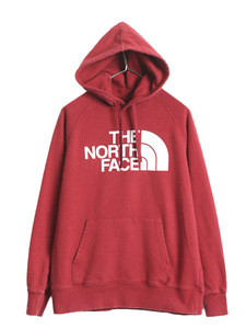 ノースフェイス プリント スウェット フード パーカー レディース M 古着 The North Face アウトドア トレーナー プルオーバー 裏起毛 薄手