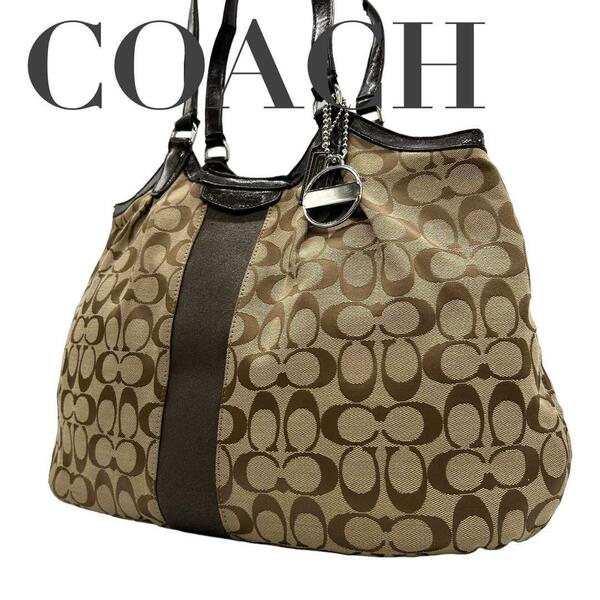 coach コーチ　F28623 シグネチャーキャンバス　トートバッグ　ブラウン