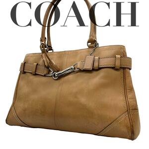 COACH コーチ　F08A71 本革　オールレザー　ブラウン　トートバッグ　茶