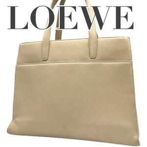 LOEWE ロエベ ハンドバッグ　アナグラム　レザー　白　オフホワイト