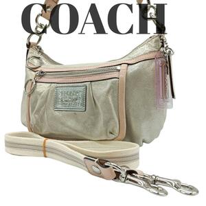 COACH　コーチ　14534 2way ショルダーバッグ　光沢　ラメ　チャーム