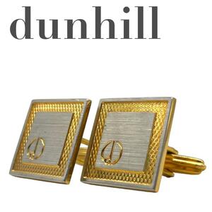 dunhill ダンヒル スクエア型 四角 ロゴ カフスボタン カフリンクス