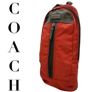 COACH コーチ　s60 ナイロン　ボディーバッグ　F70692 オレンジ