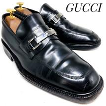 ☆即決・送料無料☆GUCCI グッチ ホースビットローファー 110-1477 黒 ブラック 24.5cm 革靴 ビジネスシューズ ドレス 本革 本皮 メンズ_画像1