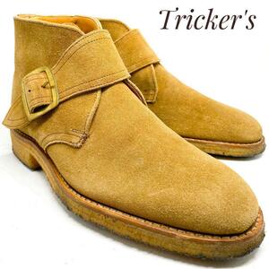 * prompt decision * free shipping *[ manufacture end goods ]Tricker's Tricker's suede monk strap boots Camel 24cm leather shoes boots original leather real leather men's 