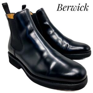 ☆即決・送料無料☆【未使用に近い】Berwick バーウィック レザーサイドゴアブーツ 黒 ブラック 約22cm 革靴 ブーツ 本革 本皮 レディース