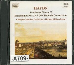 【Naxos】ハイドン：交響曲集 22 - 第13番、第36番／協奏交響曲（ケルン室内管／ミュラー＝ブリュール）　　　　-A709-　CD