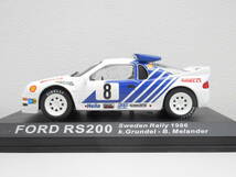 1413 模型祭 ミニカー 1/43 フォード RS200 スウェーデン ラリー 1986 FORD k.Grundel B.Melander メーカー不明 箱ダメージ有_画像3