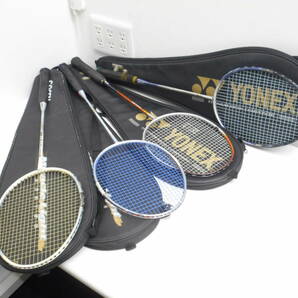 ※再出品 スポーツ祭 バドミントン ラケット 4本おまとめ GOSEN Miracle Light U-77 U-86 YONEX TITANIUM MESH Ti1 Ti5 中古品 傷ありの画像1