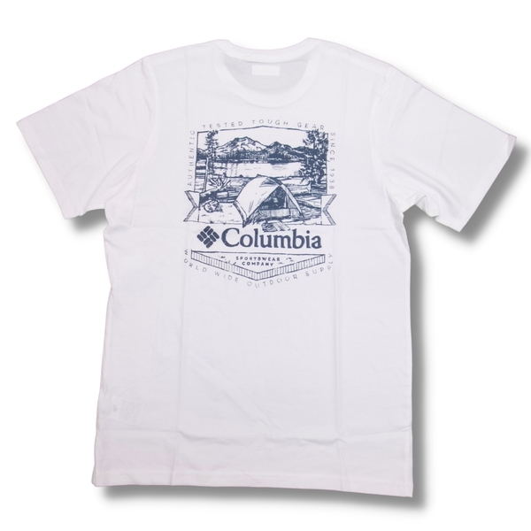 即決☆コロンビア ロックアウェイリバー半袖Tシャツ WHT/US Lサイズ 送料無料 キャンピング ホワイト 白 コットン 綿