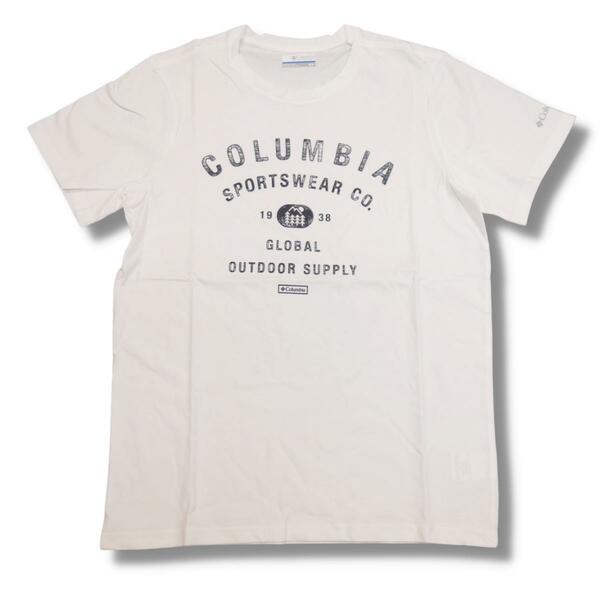 即決☆コロンビア クラシックTシャツ WHT/XXLサイズ 送料無料 3L 白 ホワイト 半袖 コットン 綿 普段使用OK ロゴ