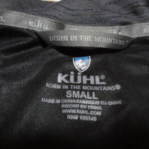 KUHL BORN IN THE MOUNTAINS アウトドア クール キュール ハーフジップ 薄手長袖 Tシャツ グレー SMALL の画像3