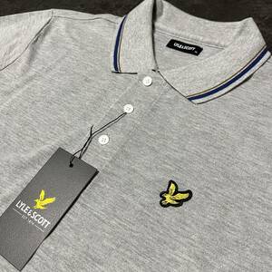 XL/2L/LL/O ライルアンドスコット LYLE&SCOTT 長袖 ポロシャツ ゴルフ メンズ 新品 ワンポイント ワッペン 春秋 送料無料 グレー 灰色