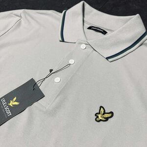 M size la il and Scott LYLE&SCOTT polo-shirt with long sleeves Golf men's new goods one Point badge spring autumn free shipping gray 