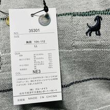 XL/2L/LL/O ミチコロンドン 長袖 ポロシャツ ゴルフ メンズ 新品 ワンポイント 刺繍 胸ポケット 春秋 薄手 送料無料 ボーダー グレー 灰_画像5