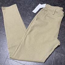 W80〜88cm/L スーパーストレッチ ロングパンツ ゴルフ 新品 薄手 春夏秋 ストレート スキニー 送料無料 ベージュ シンプル 無地 _画像1