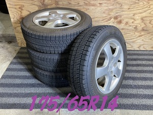 J1F929■175/65R14 82Q　4本価格　BRIDGESTONE BLIZZAK VRX2　条件付き送料無料　2017年製造　激安　アルミホイールセット　ホンダ