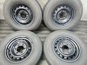 パT6241■195/80R15 107/105L LT TOYO V-02e 夏タイヤ ホイールセット 6J 6H PCD139.7 2018年■条件付送料無料■ハイエース キャラバン