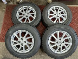 パF5281■185/70R14 88S　4本価格　DUNLOP WINTER MAXX 02　epsdon LASTRADA　送料無料 冬 ’20年 8～9分山 14×5.5J+38 PCD100 ハブ径67㎜