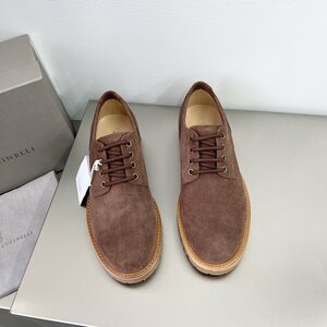 Brunello Cucinelli　ブルネロクチネリ イタリア ダービーシューズ　メンズ　シューズ　靴　スエード カジュアル　サイズ選択可能 コーヒー