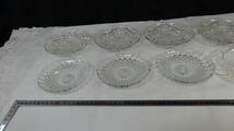 【ガラス製 小皿 10枚まとめて】3種類 メーカー不明 昭和レトロ アンティーク ガラス 食器【B8-3①】0312_画像3