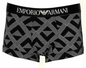 正規 新品 未着用 EMPORIO ARMANI エンポリオ アルマーニ ストレッチ コットン パターンミックス ボクサーパンツ BLACK イーグル