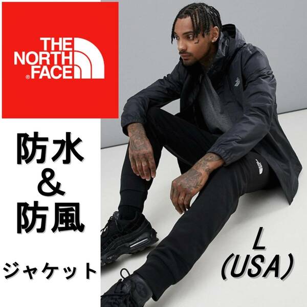 日本未発売 US ノースフェイス 新品 防水 防風 レインジャケット 防水ジャケット レインウェア THE NORTH FACE L XL 黒 ブラック