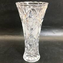 BOHEMIA ボヘミアクリスタルグラス フラワーベース 花瓶 高さ約20cm 口径約9cm クリスタルガラス 24c菊HG_画像3